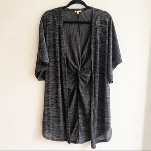 Lily White Lightweight Open Long Cardigan Twist Back